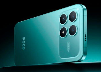 Trasera del POCO F8 Pro azul