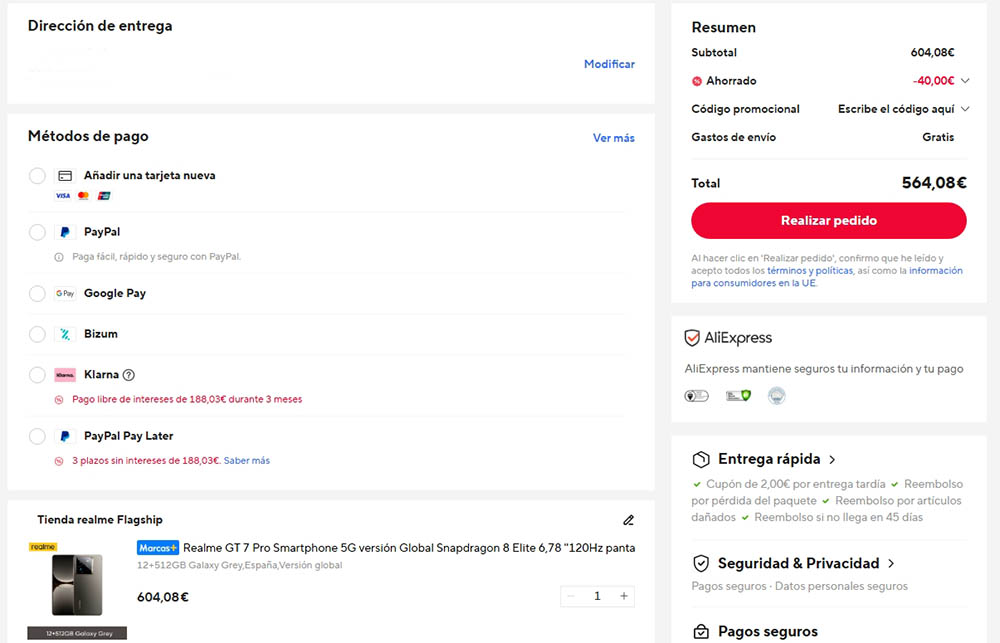Oferta por el realme GT 7 Pro