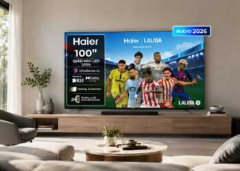 Así es el Haier S90 de 100 pulgadas: un televisor alucinante para ver el fútbol con panel QLED Mini LED, 144 Hz y sonido KEF