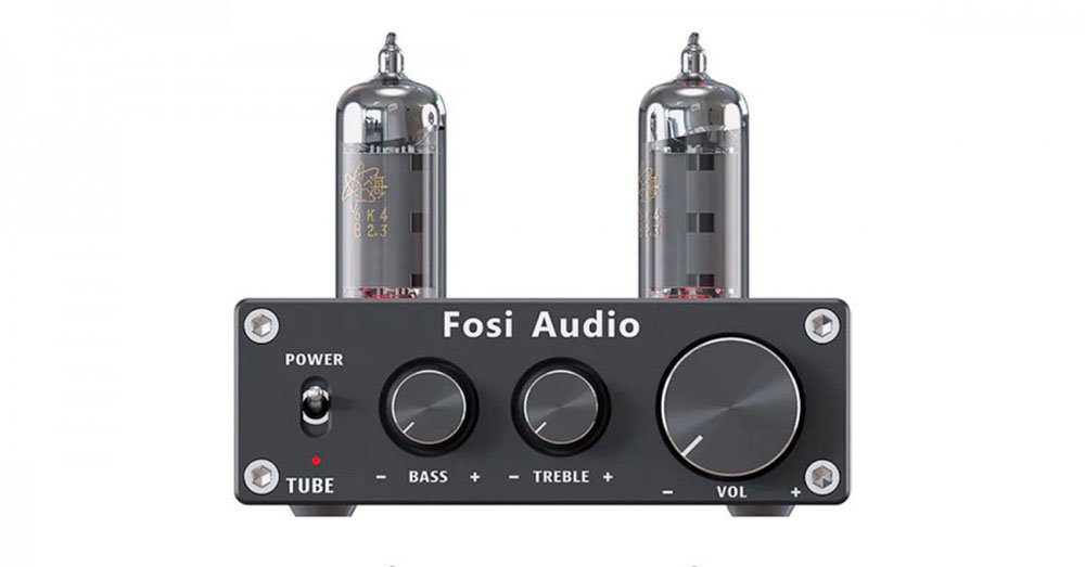 Controles del amplificador Fosi Audio P2