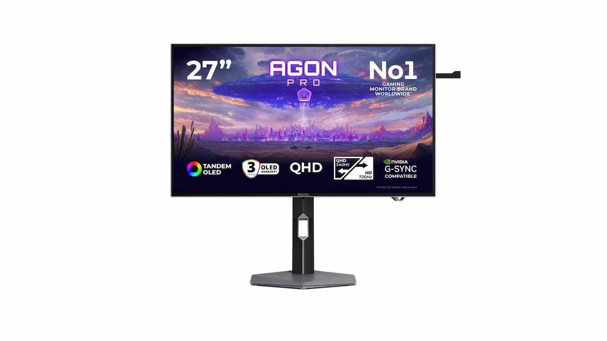 Así es el nuevo monitor de AGON con tecnología WOLED, resolución QHD y 540 Hz de tasa de refresco