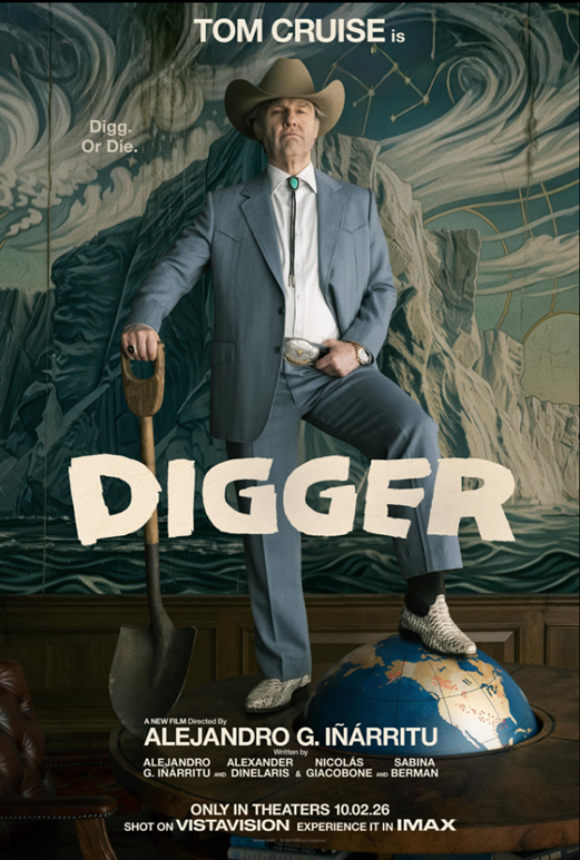 Póster oficial de la película Digger protagonizada por Tom Cruise y rodada en formato VistaVision