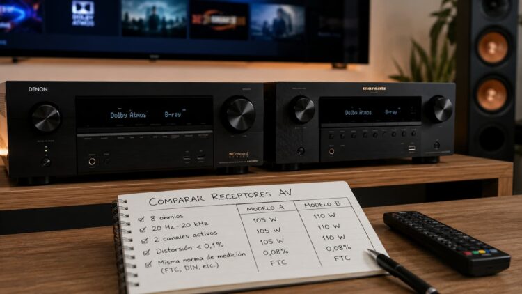 Tu receptor AV de 150 W no entrega 150 W a todos los altavoces: así debes leer su potencia real