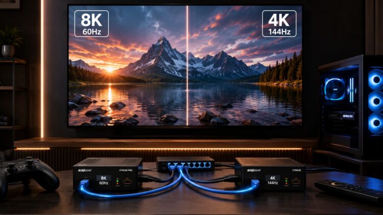 HDMI 2.1 se escapa del cable: este sistema manda vídeo 8K por una red Ethernet con menos de un frame de retraso