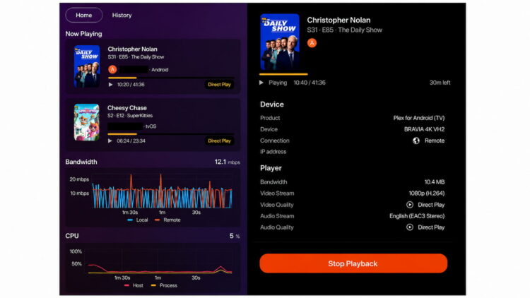 Plex convierte tu televisor en el panel de control del NAS: ya puedes ver quién reproduce y cuánto consume