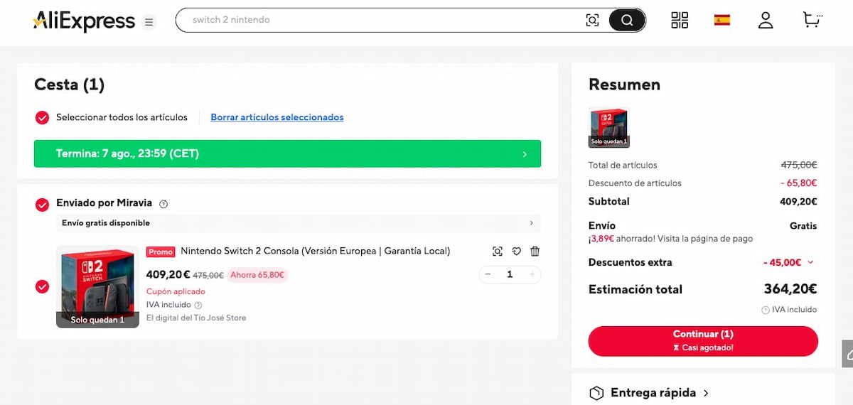 Nintendo Switch 2 por 360 euros es la nueva gran oferta gamer del verano que no deberías desaprovechar