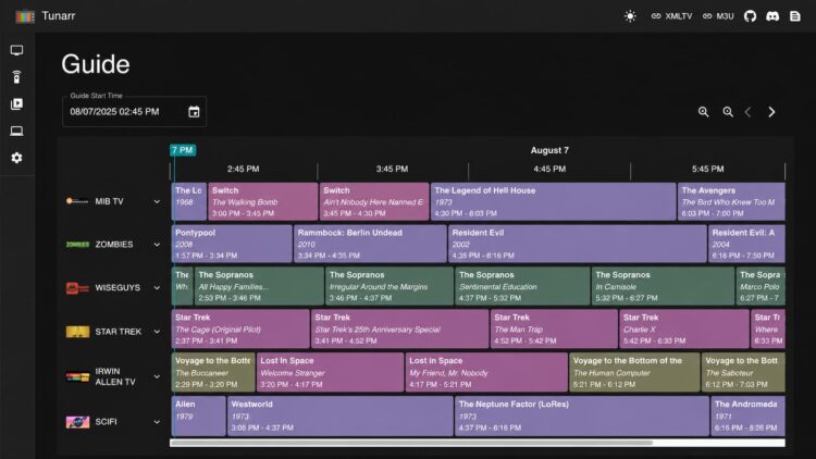 Tunarr: convierte tus películas de Plex o Jellyfin en canales de televisión que emiten las 24 horas