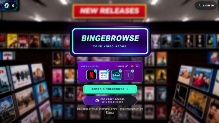 BingeBrowse convierte Netflix, Prime Video y Disney+ en un videoclub de los 90 por el que puedes pasear