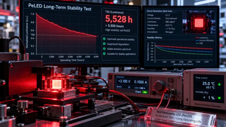 El rival del OLED vuelve a dar un salto: los PeLED rojos alcanzan 65.875 nits y más de 5.500 horas