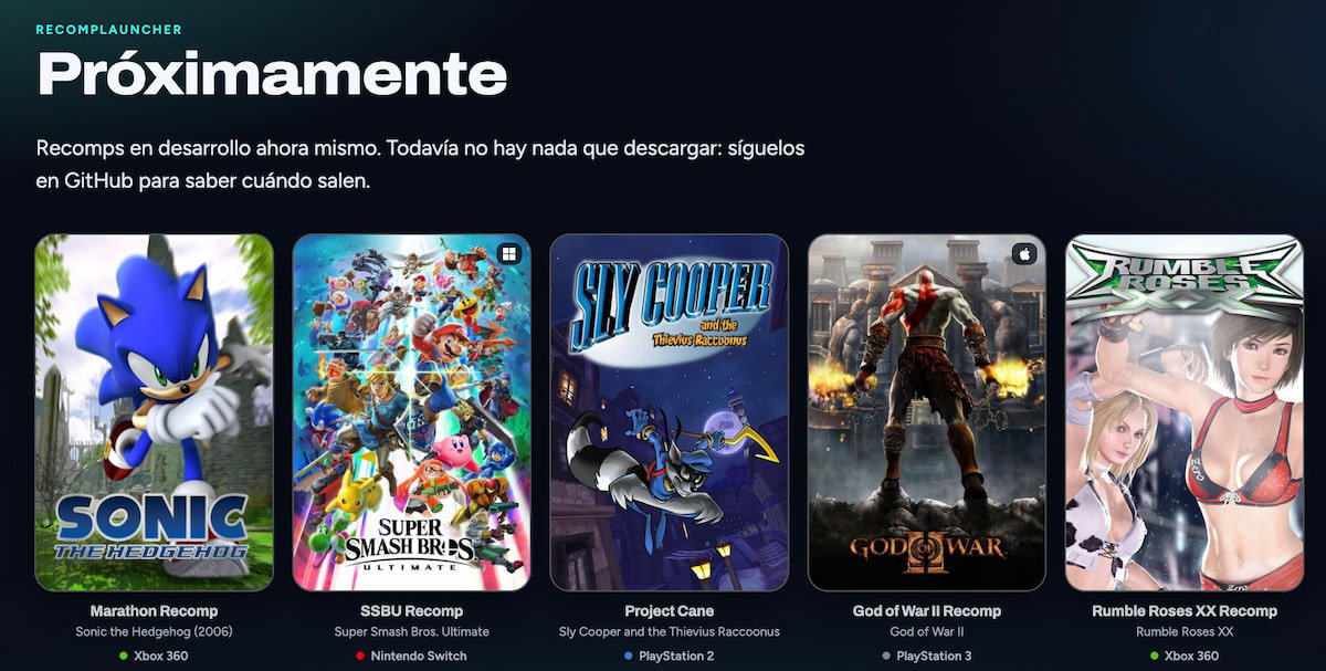 RecompLauncher: la web que recopila más de 200 ports de consola a PC
